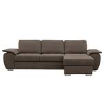 Ecksofa Labate Webstoff - Espresso - Longchair davorstehend rechts