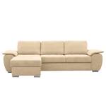 Hoekbank Labate geweven stof - Beige - Longchair vooraanzicht links