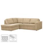 Ecksofa Jacuma Cord - Beige - Ottomane davorstehend links