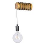 Wandlamp Trabo Short staal/massief grenenhout - 1 lichtbron - Amberkleurig grenenhout