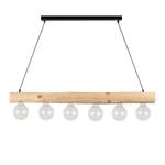 Hanglamp Trabo Simple staal/massief grenenhout - Den - Aantal lichtbronnen: 6