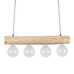 Hanglamp Trabo Simple staal/massief grenenhout - Den - Aantal lichtbronnen: 4