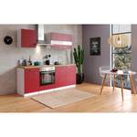 Küchenzeile Andrias I Inklusive Elektrogeräte - Rot - Breite: 210 cm - Kochplatte