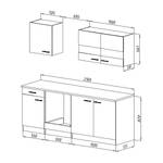 Keukenblok Andrias I Inclusief elektrische apparaten - Rood - Breedte: 210 cm - Kookplaten