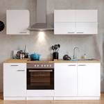 Küchenzeile Andrias I Inklusive Elektrogeräte - Weiß - Breite: 210 cm - Glaskeramik