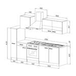 Keukenblok Andrias I Inclusief elektrische apparaten - Wit - Breedte: 240 cm - Kookplaten