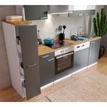 Küchenzeile Andrias II Inklusive Elektrogeräte - Grau - Breite: 250 cm - Glaskeramik