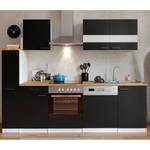 Keukenblok Andrias II Inclusief elektrische apparaten - Zwart - Breedte: 250 cm - Glas-keramisch