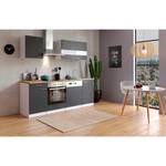 Keukenblok Andrias I Inclusief elektrische apparaten - Grijs - Breedte: 220 cm - Glas-keramisch