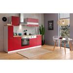 Cuisine équipée Andrias II Rouge - Largeur : 250 cm - Plaque de cuisson