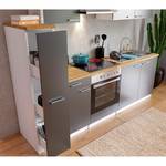 Küchenzeile Andrias II Inklusive Elektrogeräte - Grau - Breite: 240 cm - Glaskeramik