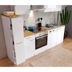 Küchenzeile Andrias II Inklusive Elektrogeräte - Weiß - Breite: 250 cm - Glaskeramik