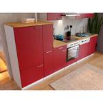 Küchenzeile Andrias IV Inklusive Elektrogeräte - Rot - Breite: 310 cm - Glaskeramik