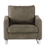 Fauteuil Radon fluweel - Microvezel Bice: Donkerbruin