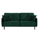 Sofa Pigna (3-Sitzer) Webstoff - Samt Ravi: Antikgrün