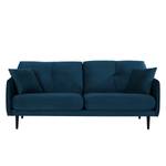 Sofa Pigna (3-Sitzer) Webstoff - Samt Ravi: Marineblau