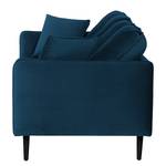 Sofa Pigna (3-Sitzer) Webstoff - Samt Ravi: Marineblau