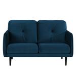 Sofa Pigna (2-Sitzer) Webstoff - Samt Ravi: Marineblau