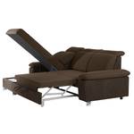 Ecksofa Rosay Microfaser / Webstoff - Dunkelbraun - Longchair davorstehend links