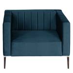 Fauteuil Luparo I Geweven stof - Velours Onoli: Marineblauw