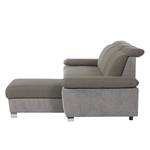 Ecksofa Rosay Microfaser / Webstoff - Grau - Longchair davorstehend rechts