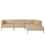 Ecksofa Luparo I Webstoff - Beige - Ottomane davorstehend rechts