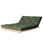 Canapé convertible Roots 140 I Coton - Vert vieilli - Beige