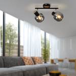 Plafondlamp Fumoso transparant glas/aluminium - 2 lichtbronnen - Aantal lichtbronnen: 2