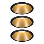 Inbouwlamp Cole II aluminium/polycarbonaat - Zwart/goudkleurig - Aantal lichtbronnen: 3