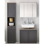 Set mobili da bagno Lindesby II (3) Illuminazione inclusa - Grigio / Effetto legno - Grigio