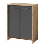 Kast Edgeworth Antracietkleurig/Eikenhouten look