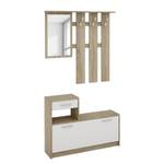 Compacte garderobe Brancepeth Sonoma eikenhouten look/wit