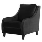 Fauteuil Wingen I fluweel - Velours Ravi: Zwart