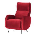 Fauteuil Vains Velours Ravi: Rouge - Sans repose-pieds