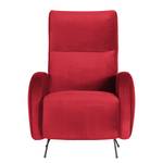 Fauteuil Vains Velours Ravi: Rouge - Sans repose-pieds