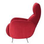 Fauteuil Vains Velours Ravi: Rouge - Sans repose-pieds