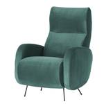 Fauteuil Vains Velours Ravi: Petrolkleurig - Zonder hocker