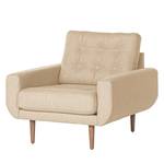 Fauteuil Vaise fluweel - Geweven stof Meara: Beige