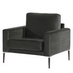 Fauteuil Sauvo fluweel - Velours Ravi: Antracitekleurig