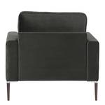 Fauteuil Sauvo fluweel - Velours Ravi: Antracitekleurig