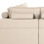 Ecksofa Woodway I Webstoff - Creme - Ottomane davorstehend links - Kein Zubehör inklusive