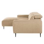 Hoekbank Toolo geweven stof - Beige - Longchair vooraanzicht links