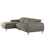 Ecksofa Toolo Webstoff - Grau - Longchair davorstehend links