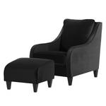 Fauteuil Wingen I Velours - Velours Ravi: Noir