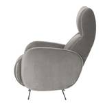 Fauteuil Vains Velours Ravi: Taupe - Avec repose-pieds