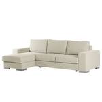 Ecksofa Vassy Webstoff Voer: Creme - Longchair davorstehend links - Tablett