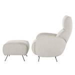 Fauteuil Vains Tissu Meara: Gris clair - Avec repose-pieds