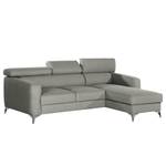 Ecksofa Nonza mit Longchair Webstoff Voer: Grau - Longchair davorstehend rechts