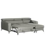 Ecksofa Nonza mit Longchair Webstoff Voer: Grau - Longchair davorstehend rechts