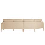 Ecksofa Sauvo Webstoff Meara: Beige - Longchair davorstehend links